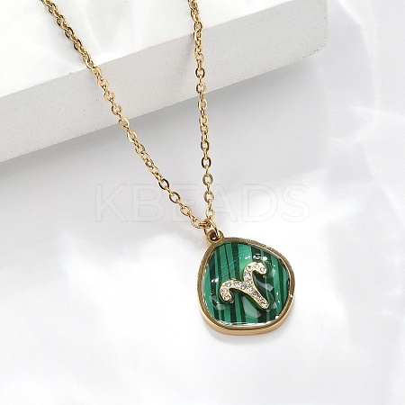 304 Stainless Steel Micro Pave Cubic Zirconia constellation Pendant Necklaces NJEW-R021-01G-01-1