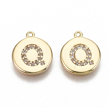 Brass Micro Pave Clear Cubic Zirconia Charms KK-N231-233Q-NF-1