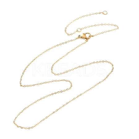 Ion Plating(IP) 304 Stainless Steel Cable Chain Necklaces PH-NJEW-E122-11G-1