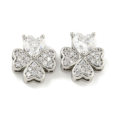 Brass with Clear Cubic Zirconia Charms KK-Q820-24P-1