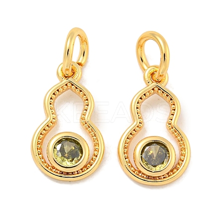 Brass Micro Pave Cubic Zirconia Pendants KK-P275-34G-1