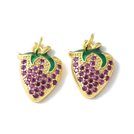 Brass Micro Pave Cubic Zirconia Pendants KK-A252-30G-1