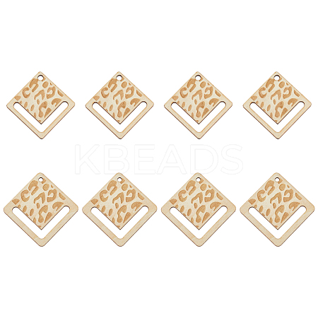 SUPERFINDINGS 20Pcs 2 Styles Hollow Wooden Pendants WOOD-FH0001-98-1