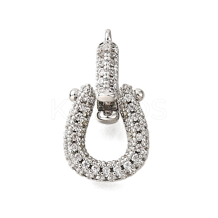 Brass Micro Pave Cubic Zirconia Fold Over Clasps KK-D356-13P-1