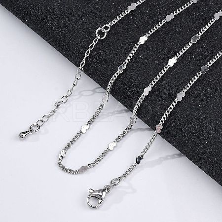 Brass Curb Chains Necklaces for Women NJEW-D302-07P-1