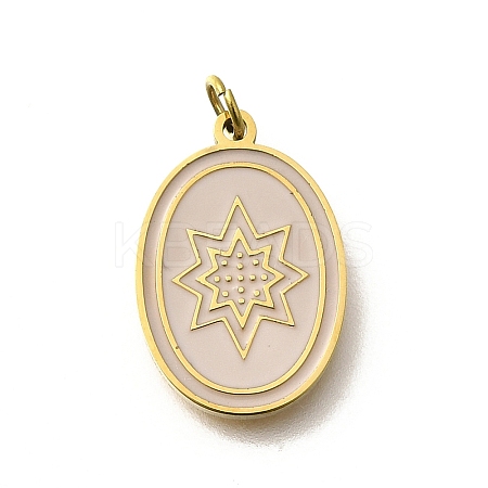 304 Stainless Steel Enamel Pendants STAS-R153-11G-1