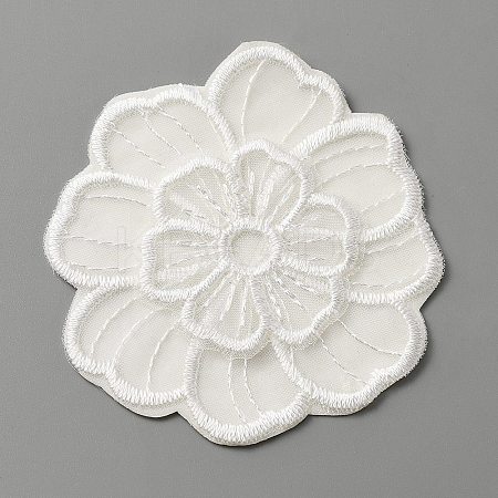 Computerized Embroidery Lace Self Adhesive/Sew on Patches DIY-WH0410-49J-1