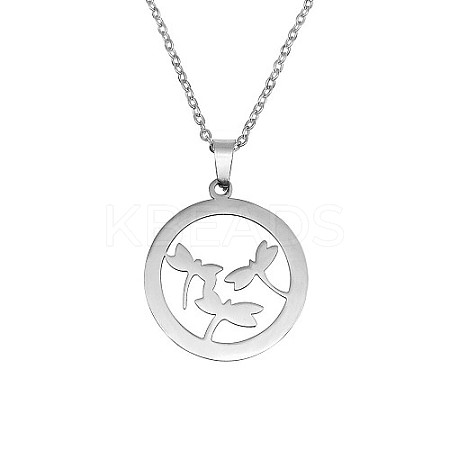 Non-Tarnish 304 Stainless Steel Pendant Necklaces for Women DY6370-1-1