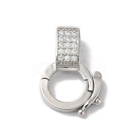 Rack Plating Brass Micro Pave Clear Cubic Zirconia Twister KK-A222-03A-P-1