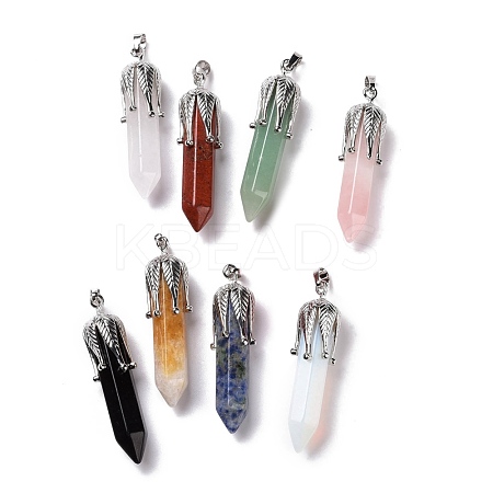 Natural & Synthetic Gemstone Big Pointed Pendants G-E059-03AS-1