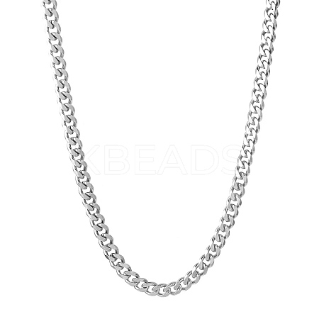 Non-Tarnish 201 Stainless Steel Curb Chain Necklaces for Men NJEW-Q336-08F-P-1