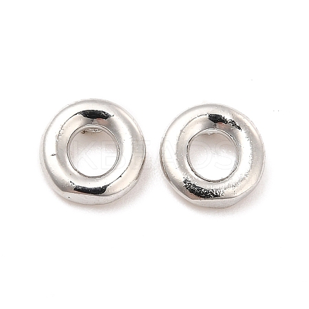 Brass Hollow Out Initial Letter Stud Earrings EJEW-A044-01P-O-1