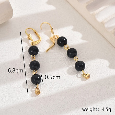 New Chinese Style Copper Tassel Bead Earrings for Women Party FF1600-2-1