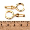 Safety Pin Brass Micro Pave Cubic Zirconia Hoop Earrings EJEW-F384-15G-02-5
