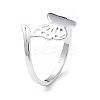 Non-Tarnish 304 Stainless Steel Hollow Out Butterfly Adjustable Ring for Women RJEW-I097-03P-1