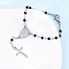 Glass Beads Rosary Bracelets BJEW-A032-04P-01-5
