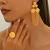 Vintage Alloy Round Tassel Earrings & Ring Sets for Women's Party Wedding LS-KC7338-3