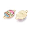 Alloy Crystal Rhinestone and ABS Imitation Pearl Connector Charms PALLOY-T092-07G-2