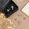 4Pcs Floral Cross Zinc Alloy Rhinestone Lapel Pin Backs for Backpack Clothes JEWB-FH0002-32P-4
