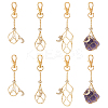 6Pcs 3 Styles Moon & Star Alloy Swivel Lobster Claw Clasps & Brass Cable Chains AJEW-UN00040-1