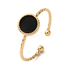 304 Stainless Steel Enamel Adjustable Cuff Rings for Women RJEW-F194-06G-2