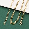 Ion Plating(IP) 304 Stainless Steel Paperclip Chain Necklace for Women NJEW-C011-03G-3