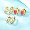 304 Stainless Steel Enamel Hoop Earrings EJEW-K268-20G-01-1