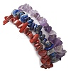 3Pcs 3 Styles Natural Amethyst & Lapis Lazuli &  Red Jasper Chips Stretch Bracelets Sets BJEW-JB11076-11-5