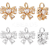 12Pcs 2 Colors Brass with Glass Rhinestone Charms KK-BBC0013-92-1