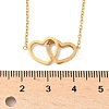 201 Stainless Steel Interlocking Heart Pendant Necklaces for Women NJEW-D307-01G-3