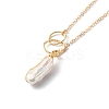 Natural Baroque Pearl Pendant Necklace NJEW-JN03599-03-6