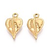 304 Stainless Steel Leaf Pendants STAS-T067-50G-1