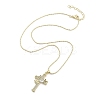 Brass Micro Pave Clear Cubic Zirconia Pendant Necklaces LS-NJEW-B101-07G-02-2
