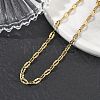 304 Stainless Steel Dapped Chains Bracelets for Women BJEW-D466-08A-G-5