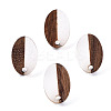 Resin & Walnut Wood Stud Earring Findings MAK-N032-004A-2