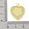 Rack Plating Heart with Flower Brass Micro Pave Clear Cubic Zirconia KK-Z053-23G-01-3