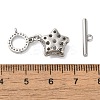Brass Micro Pave Clear Cubic Zirconia Toggle Clasps KK-N254-81P-4