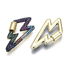 Brass Micro Pave Cubic Zirconia Screw Carabiner Lock Charms ZIRC-N039-014B-NF-2