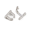 Brass Micro Pave Clear Cubic Zirconia Fold Over Clasps KK-C075-40P-2