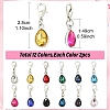 24Pcs 12 Colors Birthstone Alloy Glass Pendant Decorations HJEW-YW00157-3
