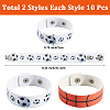 20Pcs 2 Styles Leather Wide Cord Bracelet with Snap Button for Men Women GUQI-CL0001-02A-2