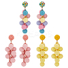 3 Pairs 3 Colors Candy Color Acrylic Cluster Dangle Stud Earrings EJEW-FI0001-18-1