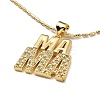 Golden Plated Brass Micro Pave Cubic Zirconia Pendant Necklaces LS-NJEW-L178-02G-03-1