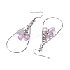 Teardrop 304 Stainless Steel Transparent Glass Dangle Earrings EJEW-JE06404-02-5
