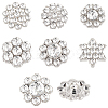 AHADERMAKER 42Pcs 7 Styles 1-Hole Alloy Rhinestone Shank Button ALRI-GA0001-10-1