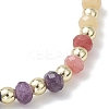 Rondelle Natural Malaysia Jade & Electroplate Non-magnetic Synthetic Hematite Beads Stretch Bracelets for Women BJEW-JB13389-4
