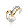 304 Stainless Steel Double Color Cuff Rings RJEW-S635-01GP-H-4