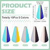 10Pcs 5 Colors Transparent & Opaque Resin & Wood Pendants RESI-TA0004-66-4