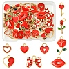 40Pcs 10 Styles Valentine's Day Alloy with Enamel Pendants ENAM-FS0002-39-1