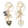 Heart & Bowknot Alloy Enamel Pendant Keychain KEYC-YW00133-01-2